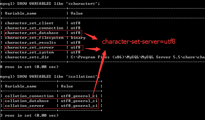 character-set-server确定环境变量的类型